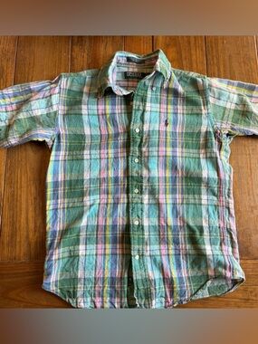 Polo by Ralph Lauren Green Plaid Short Sleeve Button-Up Shirt